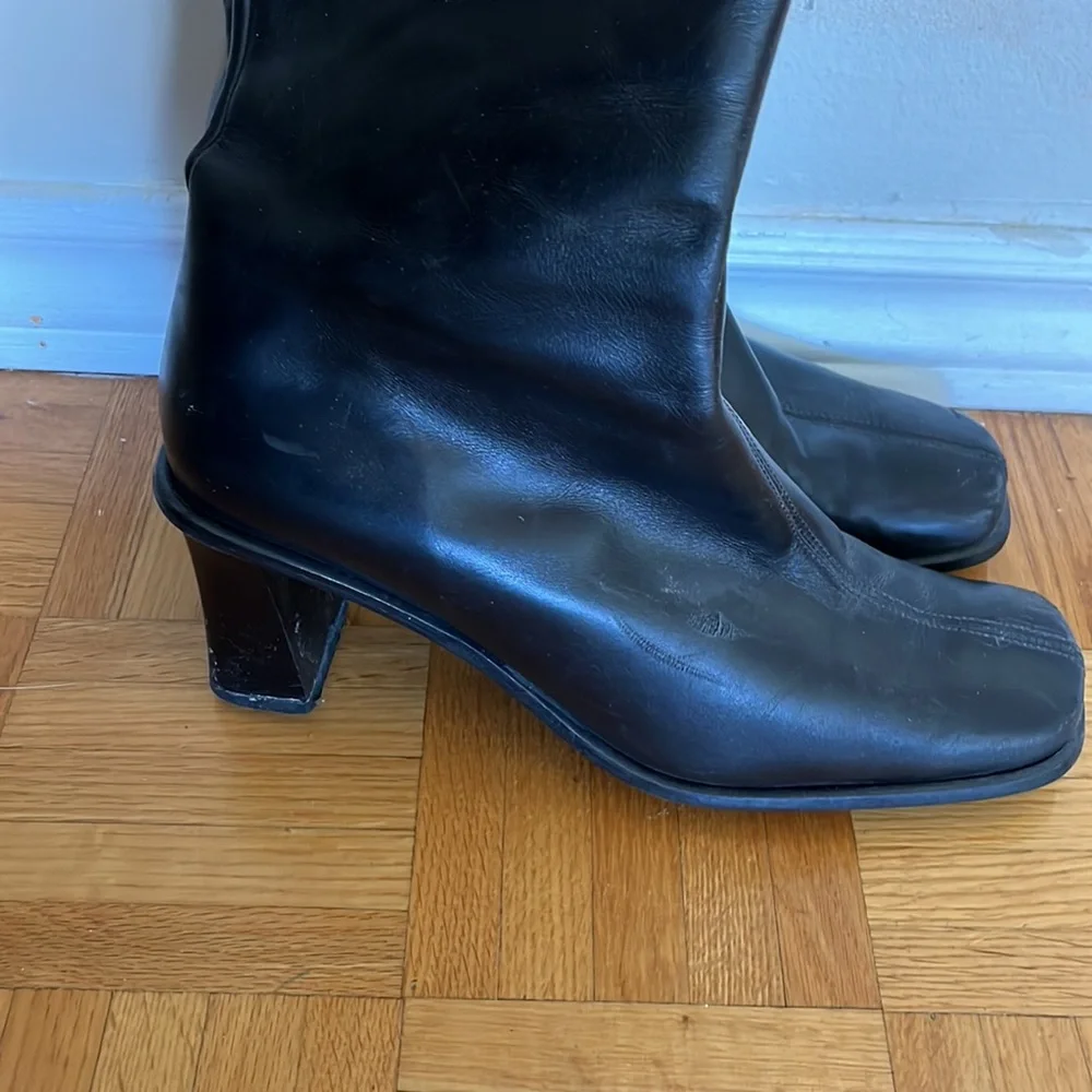 High boots black genuine leather size 9 Italy - Picture 2 of 7